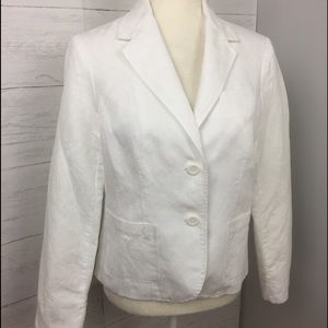 White blazer with subtle pattern.  Washes great